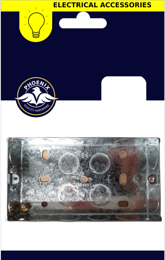 PHOENIX 2 GANG 25MM FLUSH METAL BOX