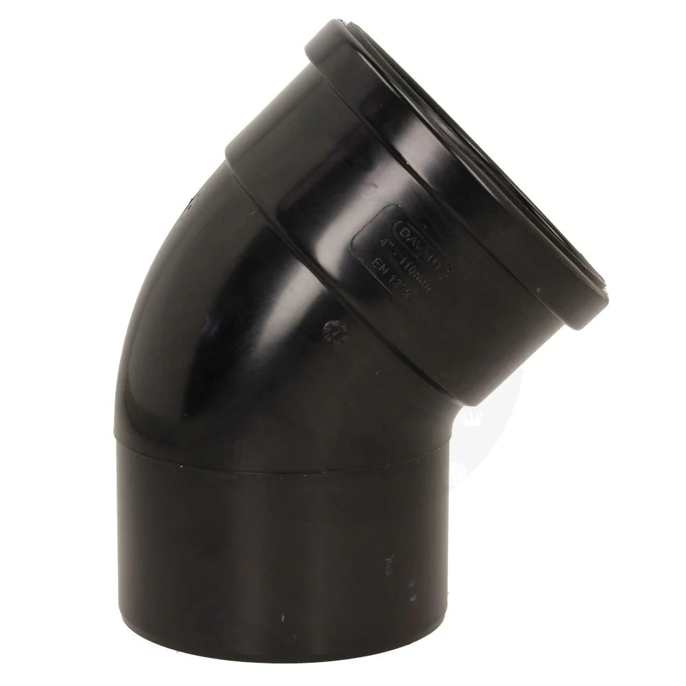 4" BLACK SOIL SINGLE SOCKET BEND 45DEGREE