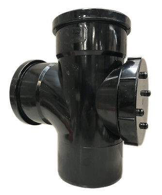 4" BLACK SOIL T DOUBLE SOCKET WITH CLEANING EYE