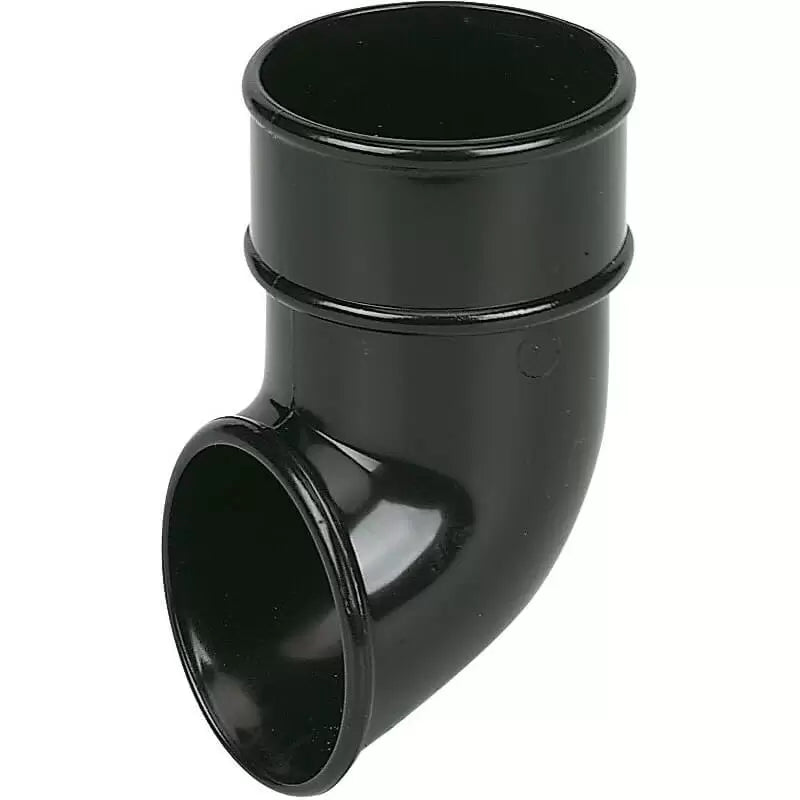 AQUAFLOW 2.5 BLACK PVC DOWNPIPE TOE PIECE