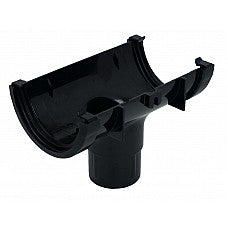 AQUAFLOW 2.5 BLACK PVC GUTTER RUNNING OUTLET