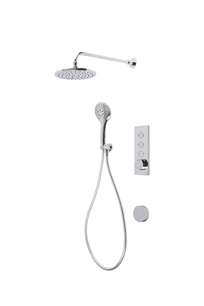 Axiom Triple Function Push Button Concealed Shower System with Shower Head Handset and Shower Head