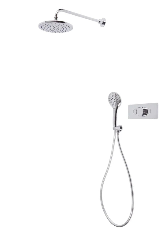 Axiom Dual Function Push Button Concealed Shower System with Shower Head Handset and Shower Head