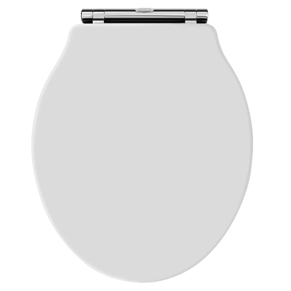 Traditional Round Wood Seat Soft Close Chrome Hinge - Matt Black