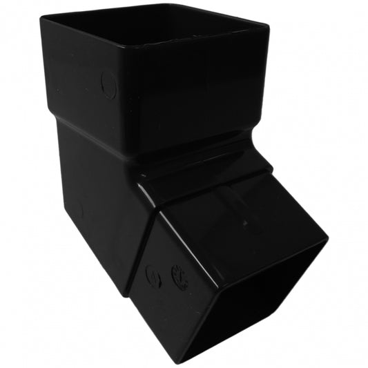 BLACK PVC DOWNPIPE SQUARE 112 DEGREE OFFSET BEND