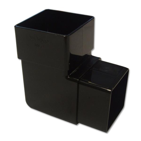 BLACK PVC DOWNPIPE SQUARE 90 DEGREE OFFSET BEND