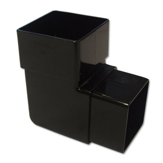 BLACK PVC DOWNPIPE SQUARE 90 DEGREE OFFSET BEND