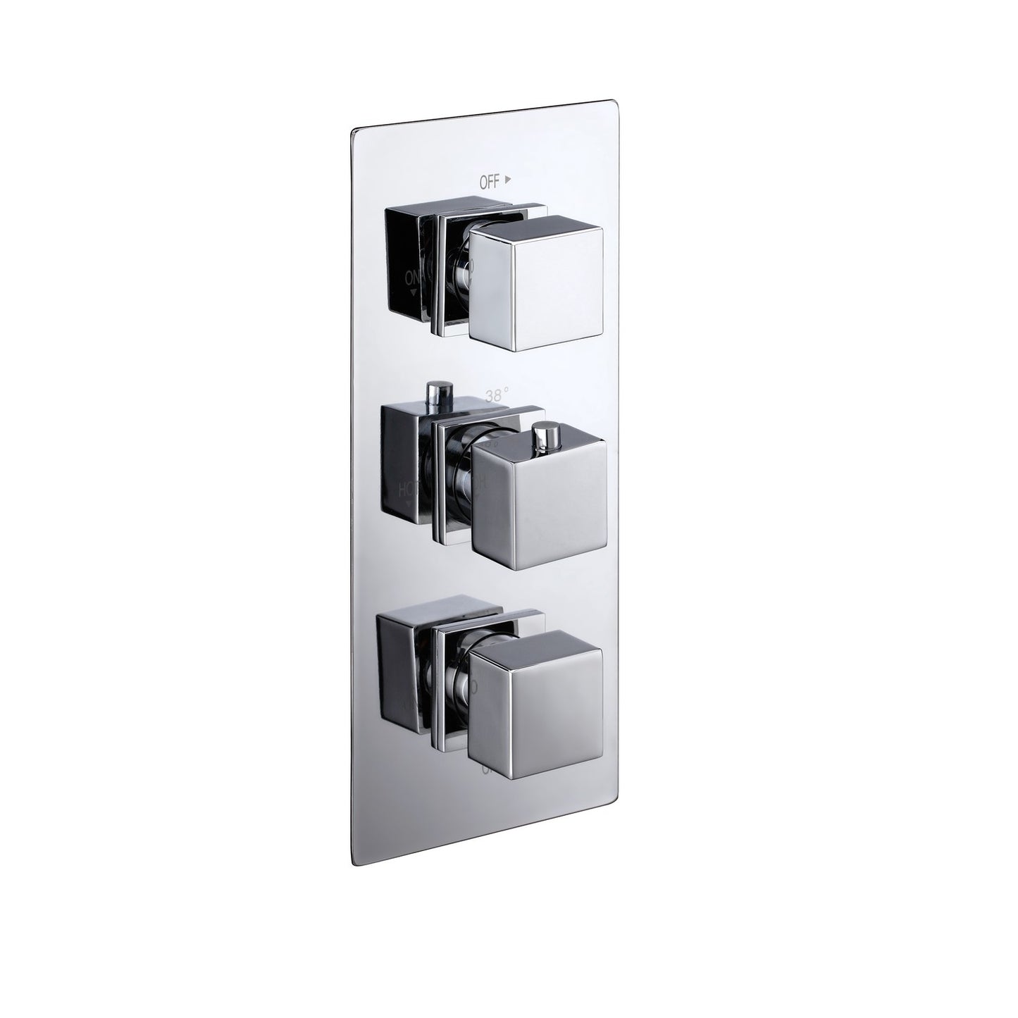 Square Triple Concealed Thermostatic Shower Valve