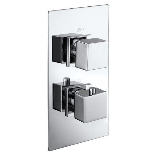 Square Twin Concealed Thermostatic Shower Valve