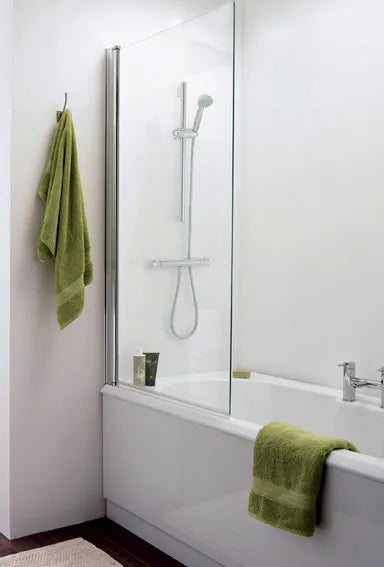 Straight Square Bath Screen - Silver