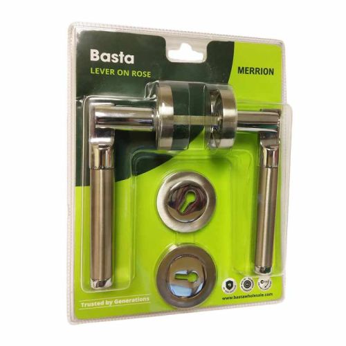 BASTA MERRION LEVER ON ROSE SATIN NICKEL PLATED