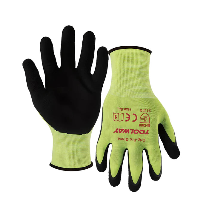 TOOLWAY HI-VIS GRIP PRO GLOVES