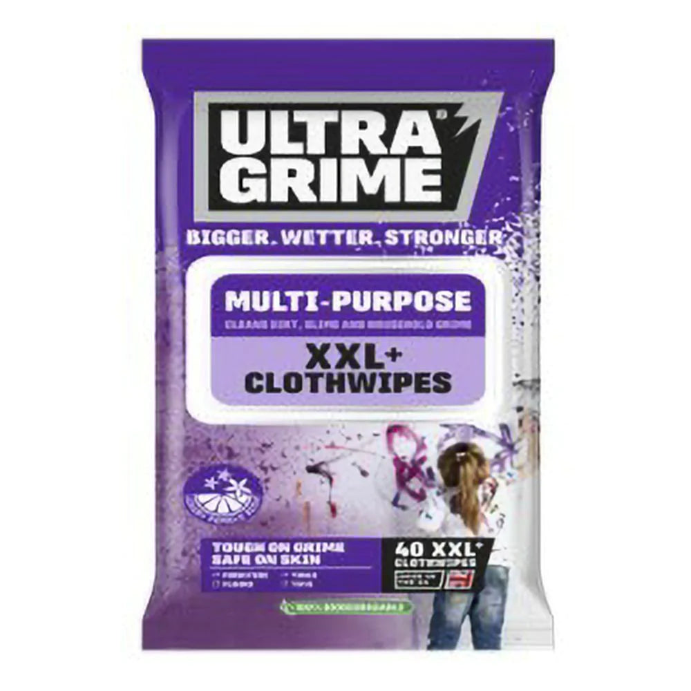 Ultra Grime - LIFE XXL+ Clothwipes Multi-Purpose 100% Biodegradable 40 Pack