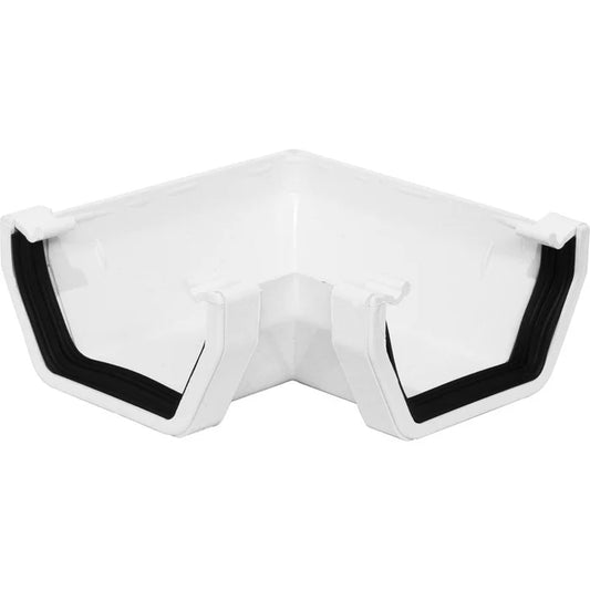 WHITE PVC 90 DEGREE UNI GUTTER ANGLE