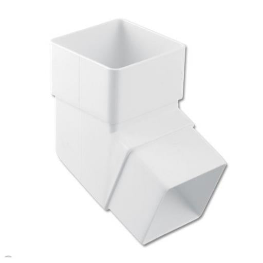 WHITE PVC DOWNPIPE 112 DEGREES SQUARE OFFSET BEND