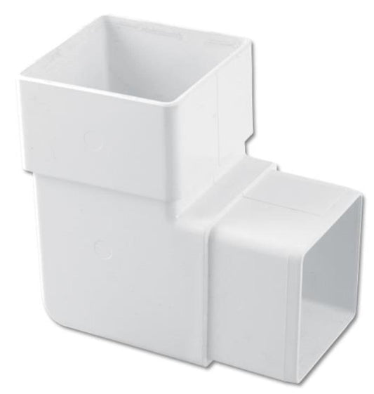 WHITE PVC DOWNPIPE 90 DEGREES SQUARE OFFSET BEND