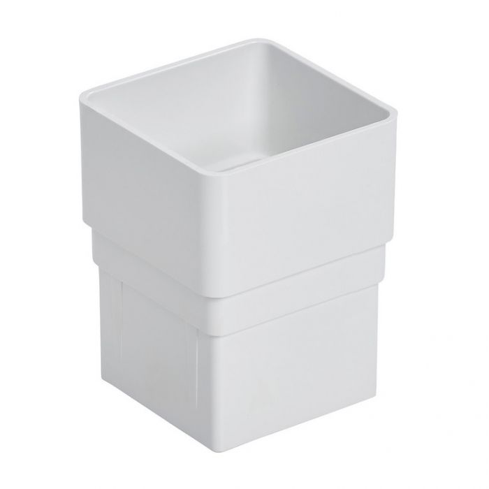 WHITE PVC SQUARE DOWNPIPE CONNECTOR