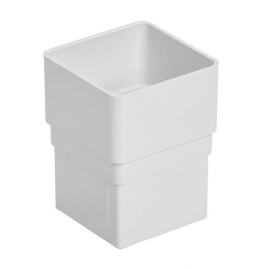 WHITE PVC SQUARE DOWNPIPE CONNECTOR