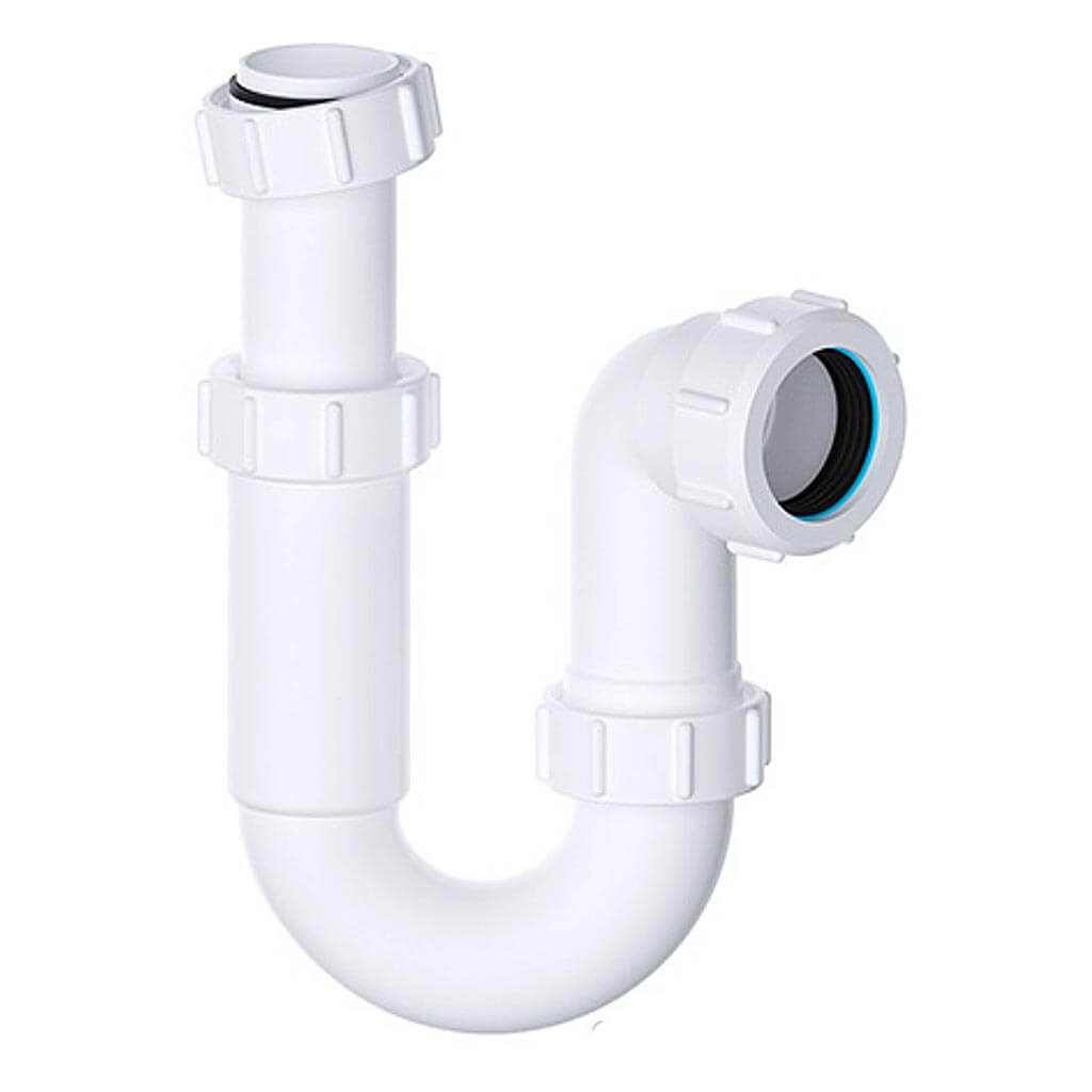 WHITE WASTE ADJUSTABLE P TRAP 40MM (1.5")