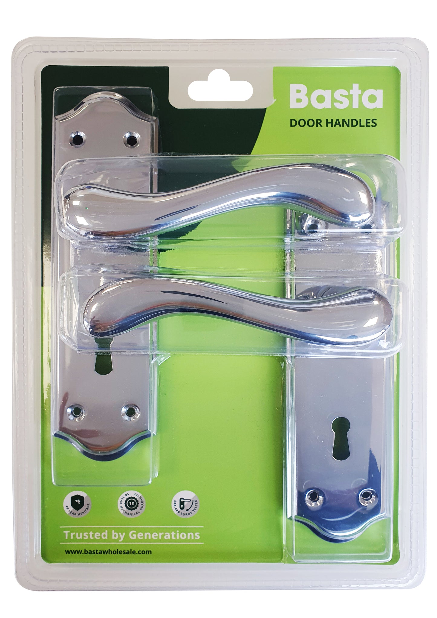 BASTA YEATS CHROME KEYHOLE DOOR HANDLE