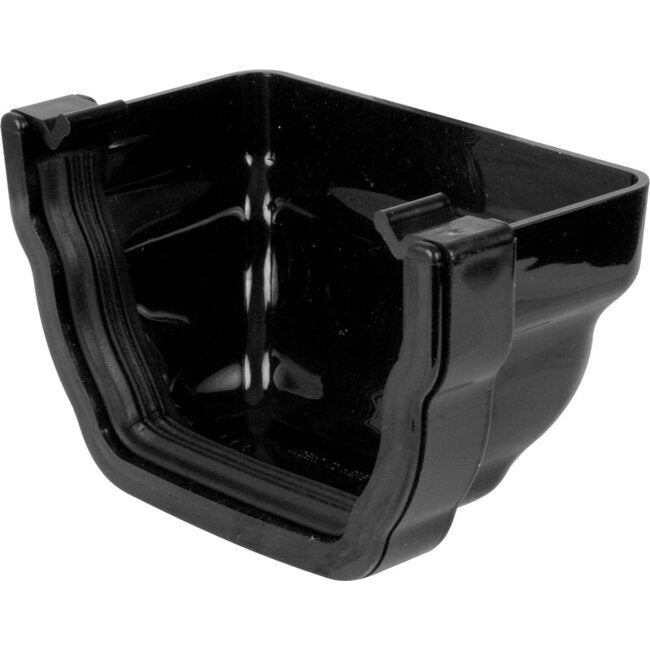 AQUAFLOW 4.5 BLACK PVC GUTTER EXTERNAL STOPEND