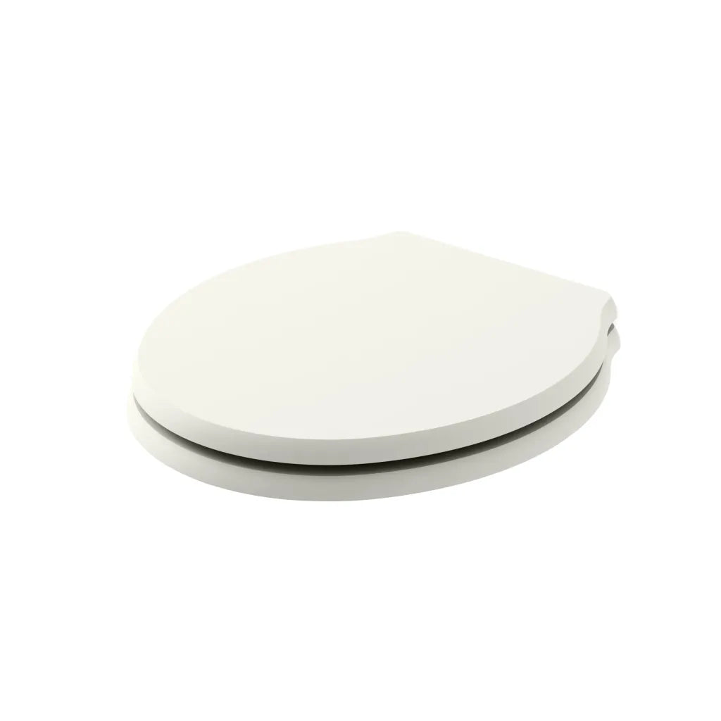Traditional Round Wood Seat Soft Close Chrome Hinge - Matt Black