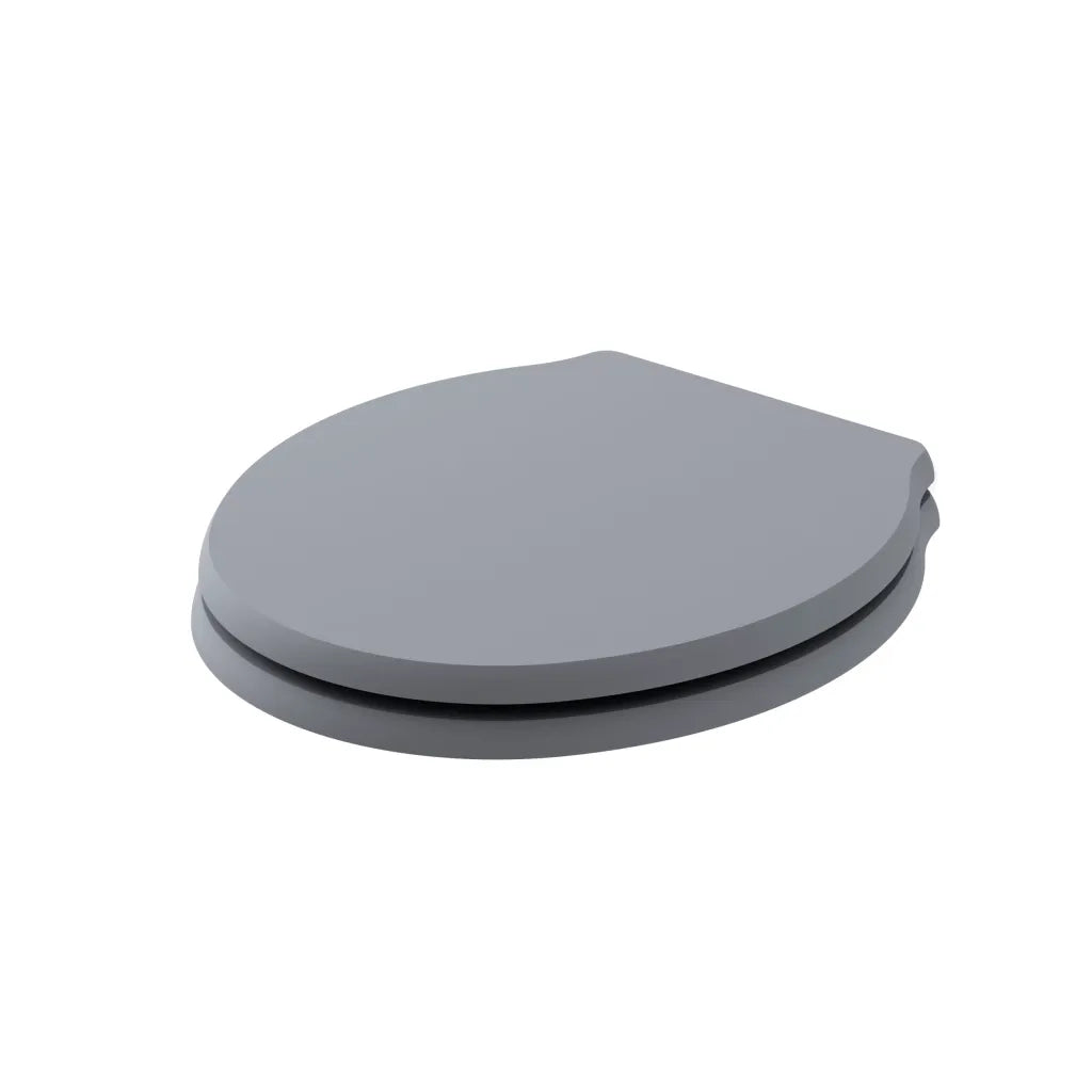 Traditional Round Wood Seat Soft Close Chrome Hinge - Matt Black