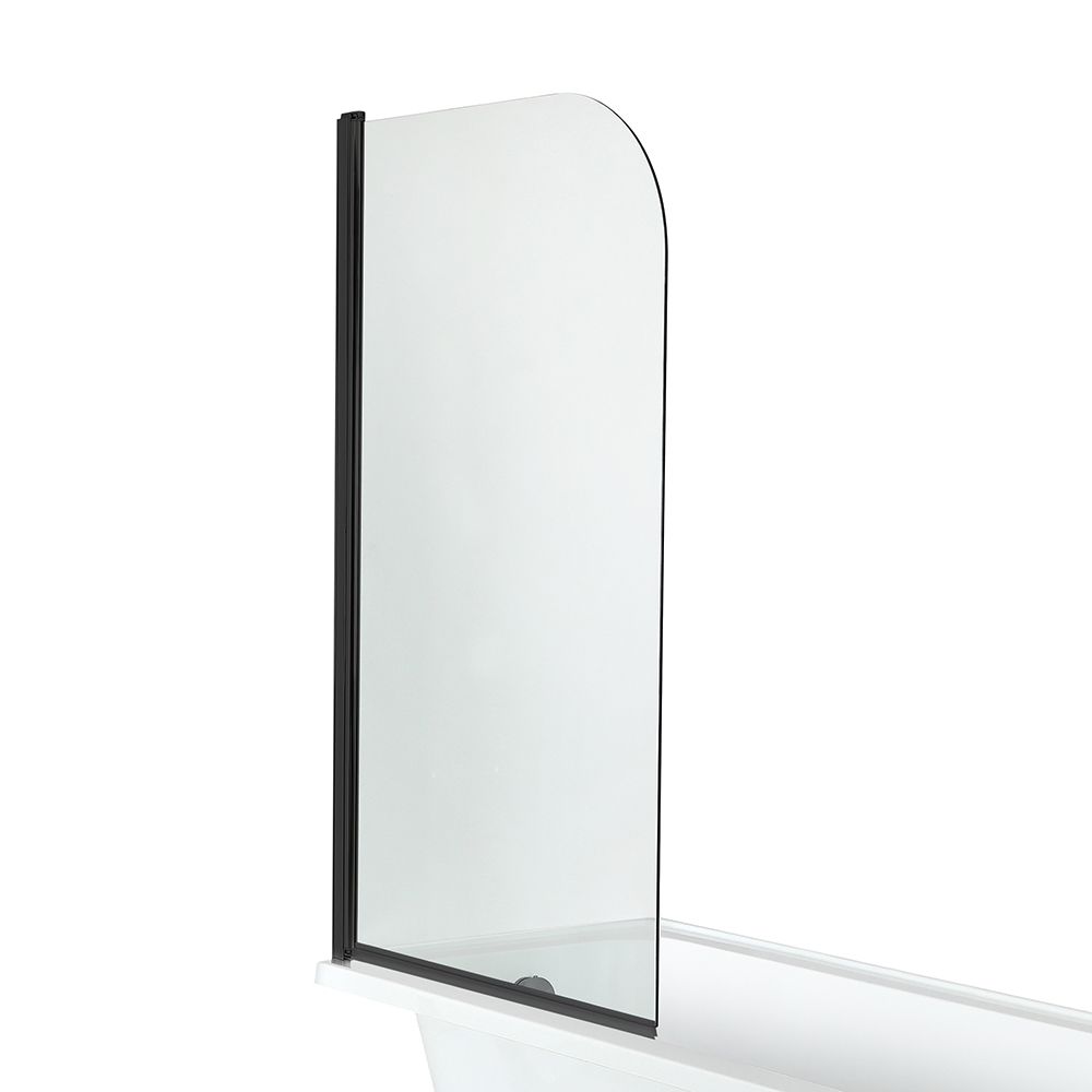 Curved Top Bath Screen - Black