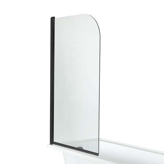 Curved Top Bath Screen - Black