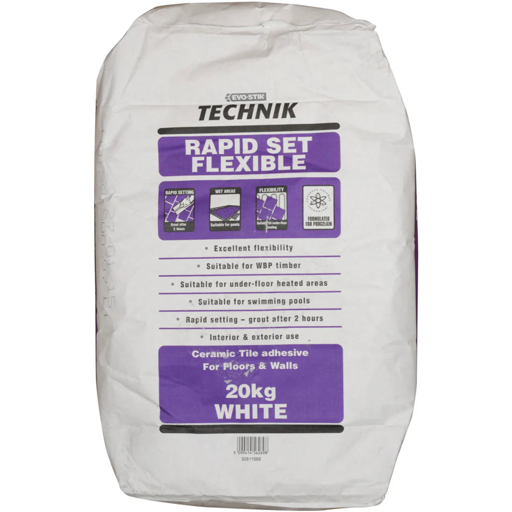 VITRAFLEX RAPID SET FLEXIBLE TILE WHITE 20KG