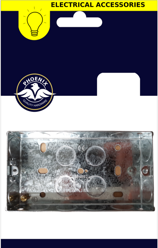 PHOENIX 2 GANG 25MM FLUSH METAL BOX