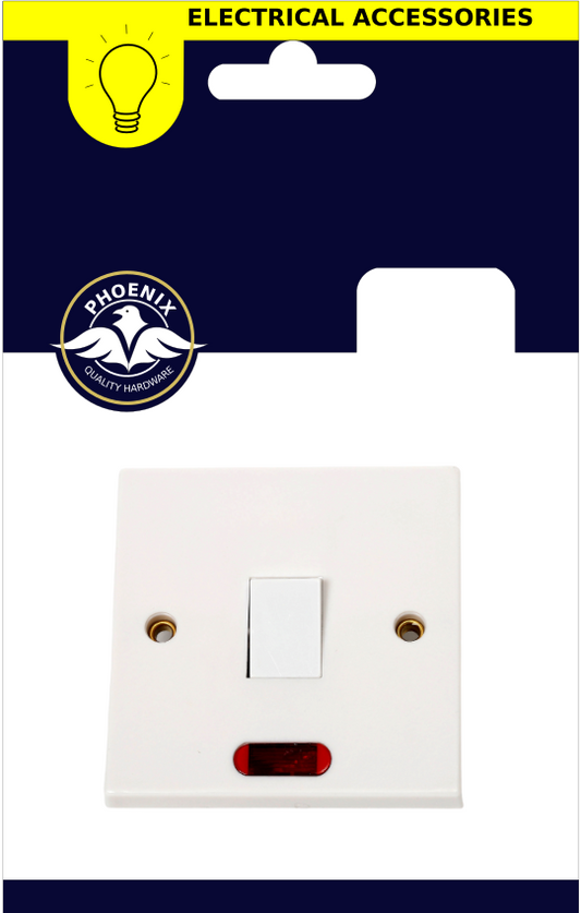 PHOENIX DOUBLE POLE SWITCH & NEON 20 AMP