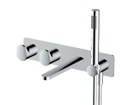 PORTOFINO Thermostatic Dual Outlet Horizontal Concealed Valve with  Bath Spout - Inc. Shower Kit
