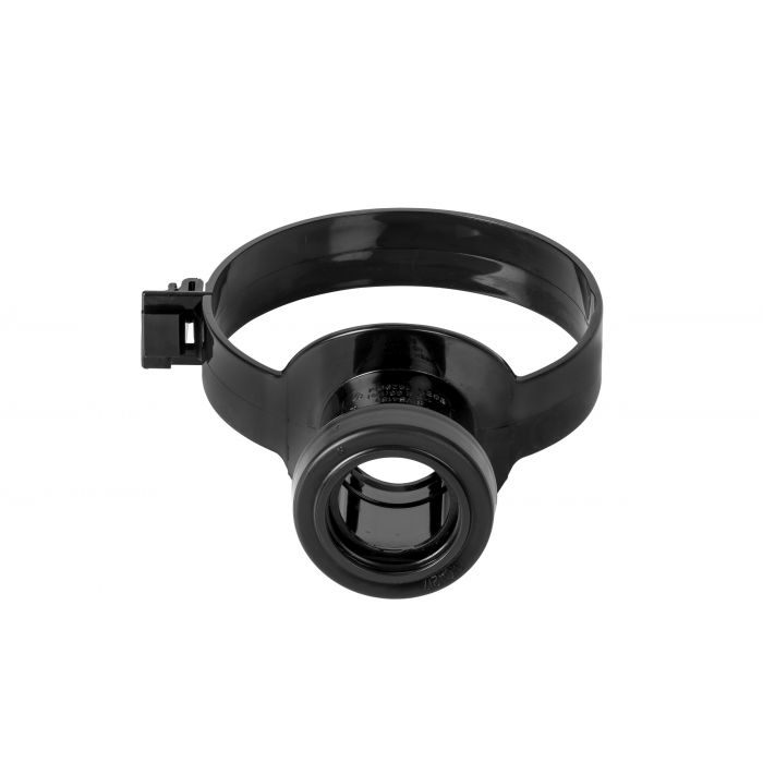 4" BLACK SOIL STRAP ON BOSS C/W 32MM ADAPTOR