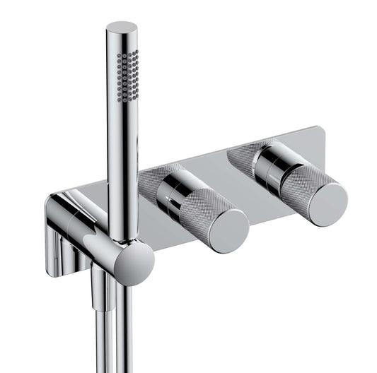 AMALFI Thermostatic Dual Outlet Horizontal Concealed Valve Including Shower Kit