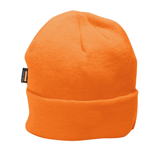 Portwest Insulated Knitted Beanie Hat - Black/Yellow/Orange