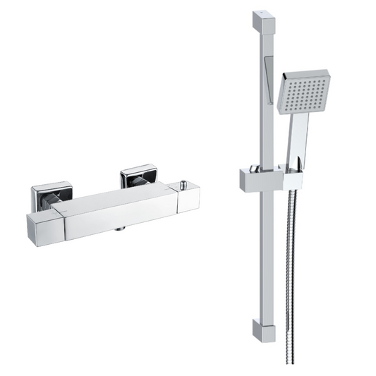 Thermostatic Square Bar Shower with Slide Rail Kit