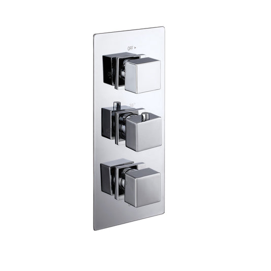 Square Triple Concealed Thermostatic Shower Valve