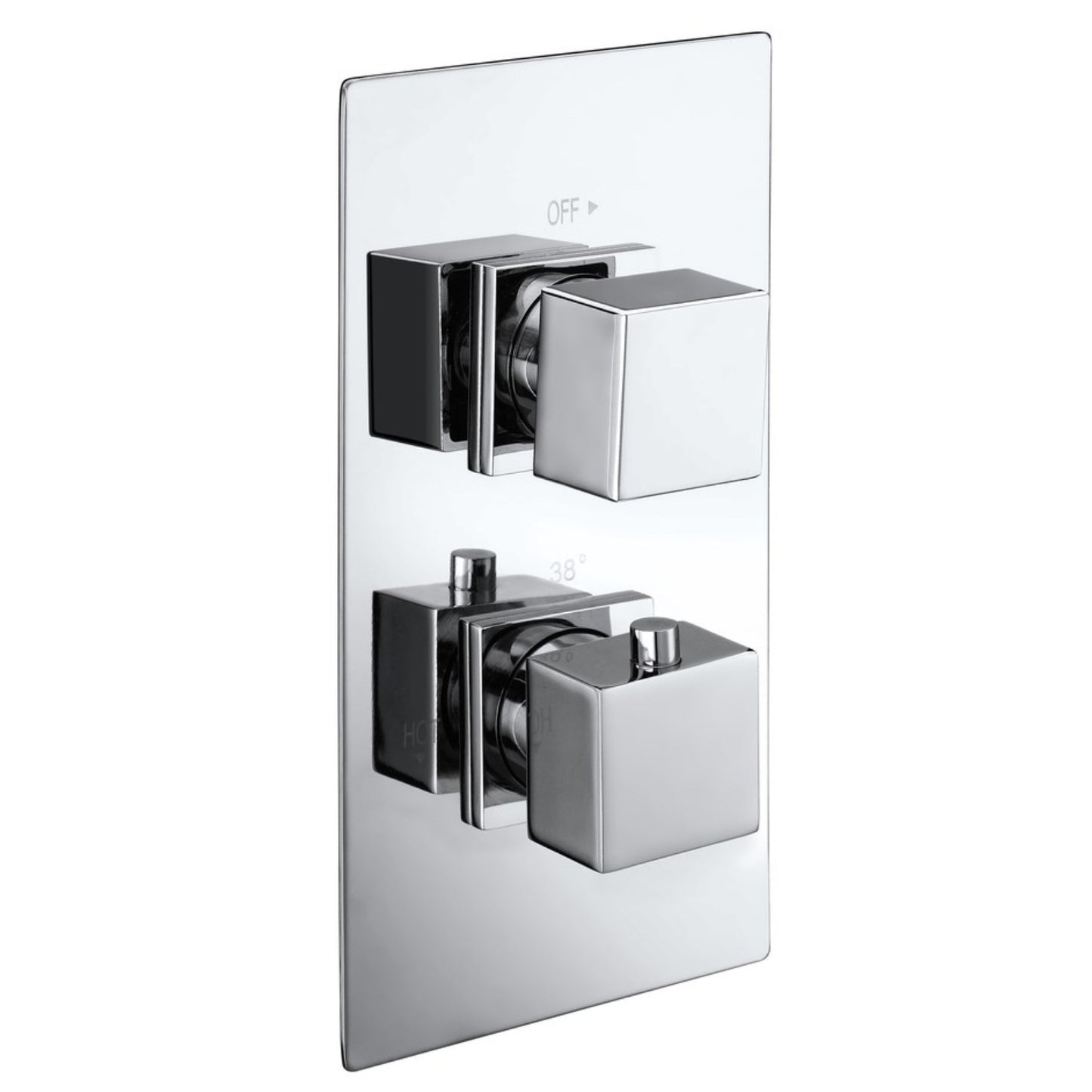 Square Twin Concealed Thermostatic Shower Valve