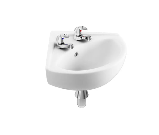 Kota 2TH Corner Basin (470x417) - Wall Mount Only