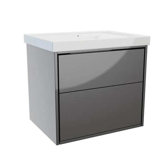 Erla 600mm Wall Hung Twin Drawer Unit