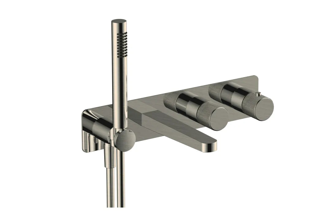 AMALFI Thermostatic Dual Outlet Horizontal Concealed Valve with  Bath Spout - Inc. Shower Kit