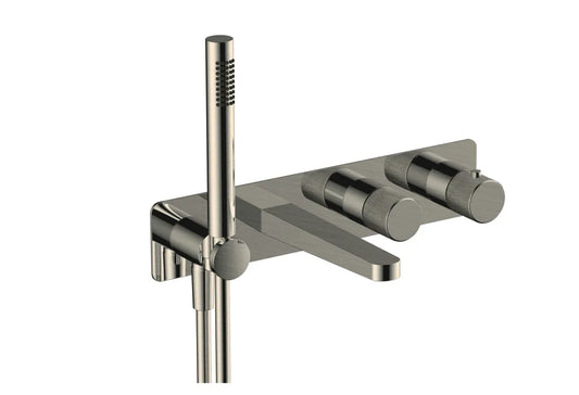 AMALFI Thermostatic Dual Outlet Horizontal Concealed Valve with  Bath Spout - Inc. Shower Kit
