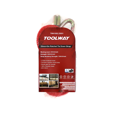 TOOLWAY 5M X 25MM RATCHET STRAP