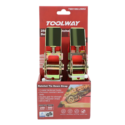 TOOLWAY 5M X 25MM RATCHET STRAP 500KG
