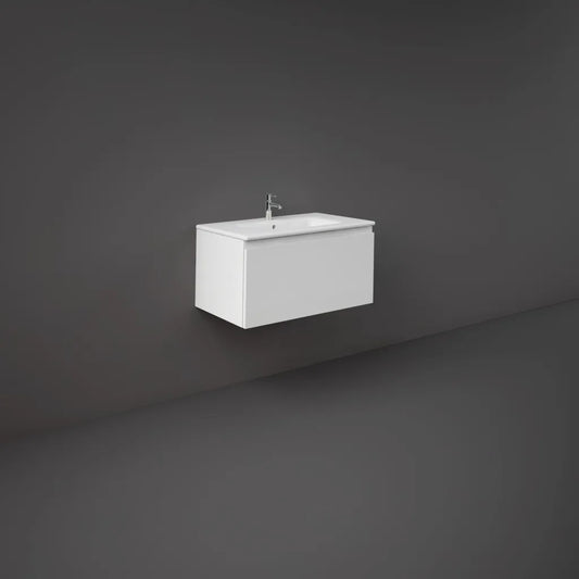 Joy Uno 800mm Wall Hung Unit Pure White