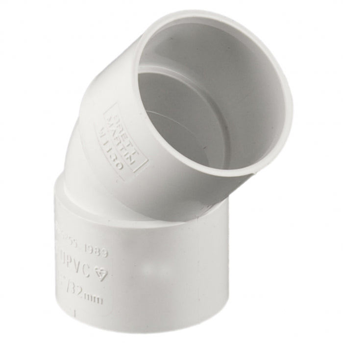 WHITE WASTE BEND 135DEGREE  40MM