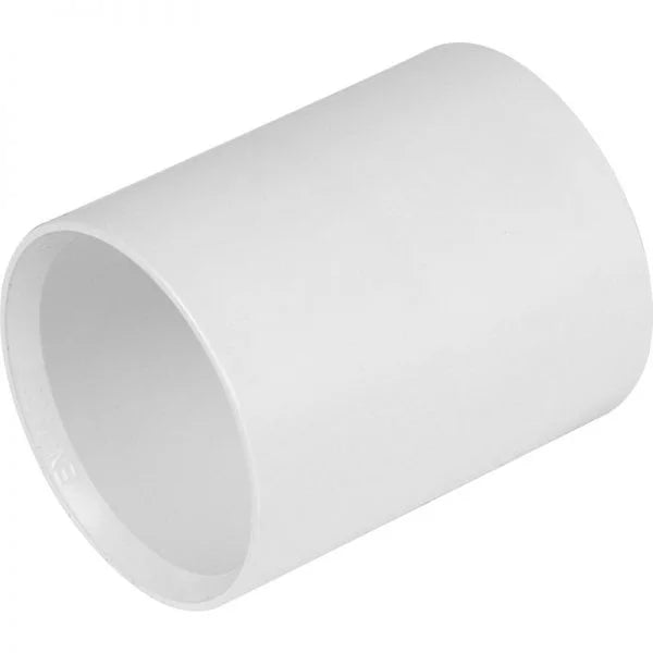 WHITE WASTE STRAIGHT COUPLER 35MM