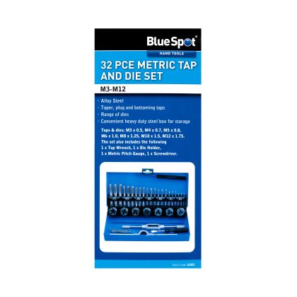 BLUESPOT 32PCE METRIC TAP & DIE SET
