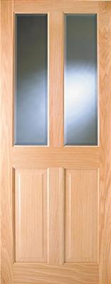 ADDISON PRE-FIN OAK BEV GLASS DOOR